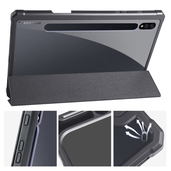 Pouzdro pro Samsung Galaxy Tab S7 Plus / Tab S7 FE, Smartcase Hybrid, se slotem na stylus, černé