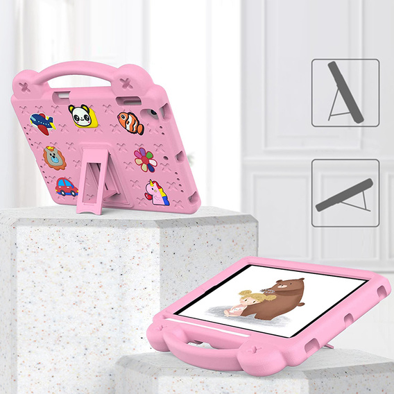 Dětské pouzdro pro iPad 9.7" 2018/2017 (6/5 gen.) / Pro 9.7" 2016, Cute Patterns, se stojánkem, růžové