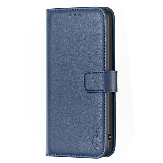 Klopové pouzdro pro Samsung Galaxy A25 5G, BINFEN Wallet, modré + 9H sklo 