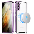 Ochranné pouzdro na fotoaparát pro Samsung Galaxy S21 FE 5G, CamShield MagSafe, transparentní / fialové