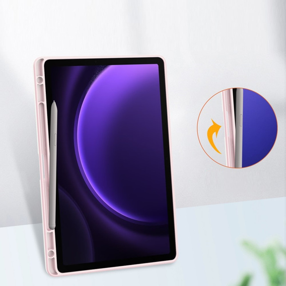 Pouzdro pro Samsung Galaxy Tab S10 Lite / S10 FE / S9 FE, Smartcase Hybrid, se slotem na stylus, růžové