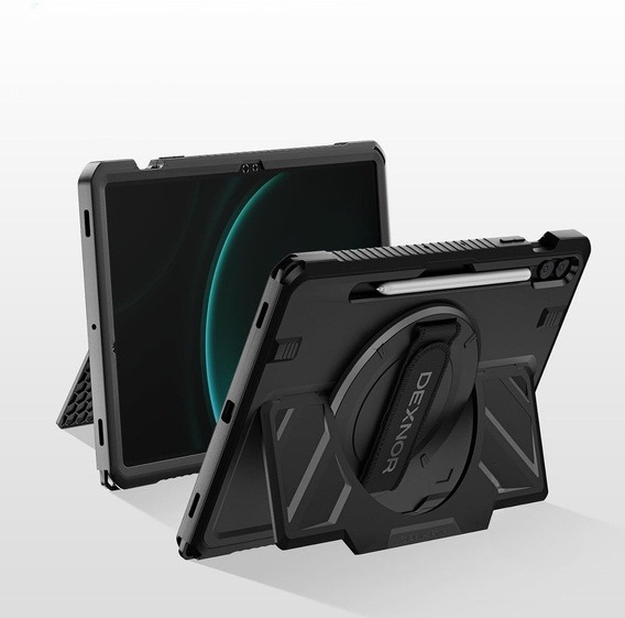 Pouzdro Dexnor 360° s řemínkem a držákem stylusu pro Samsung Galaxy Tab S9 FE+