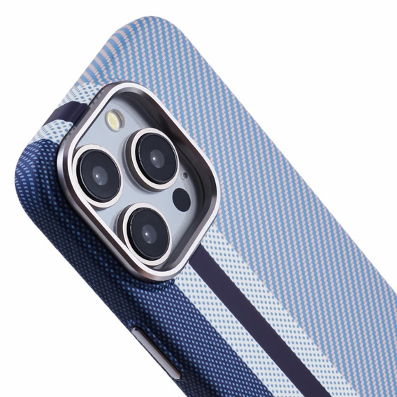 Pouzdro pro iPhone 15 Pro, Carbon Fiber MagSafe, modré