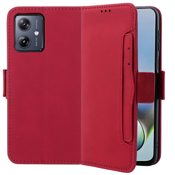 Klopové pouzdro pro Motorola Moto G54 5G, Card Slot, červené