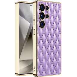 Pouzdro pro Samsung Galaxy S25 Ultra, Leather Rhombus, fialové