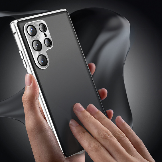 Pouzdro pro Samsung Galaxy S24 Ultra, Privacy Dual Glass, stříbrné