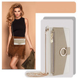 Flipové pouzdro Wallet Zipper Pocket pro Samsung Galaxy M34 5G, Wallet Zipper Pocket, se zrcátkem, bílé