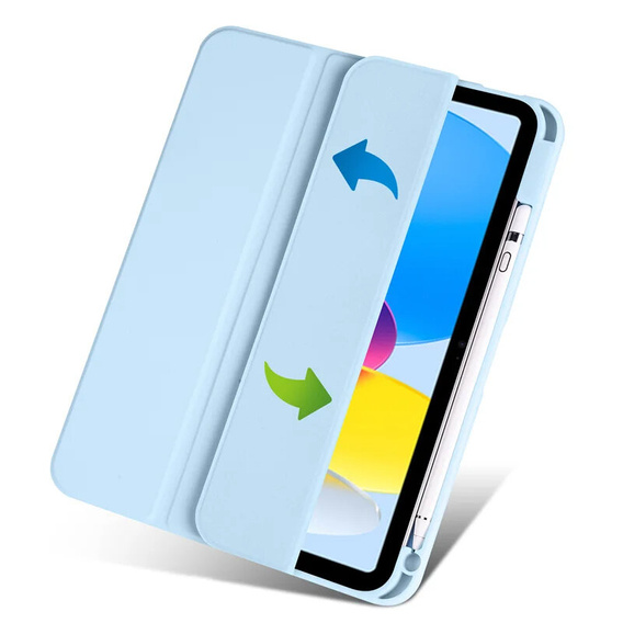 Pouzdro pro iPad 10.9 2022 10 Gen, Smartcase Hybrid, se slotem na stylus, modré