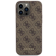Pouzdro GUESS pro iPhone 15 Pro Max 4G Metal Gold Logo, hnědé