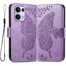 Klopové pouzdro pro Oppo Reno 13 Pro, Butterfly, fialové