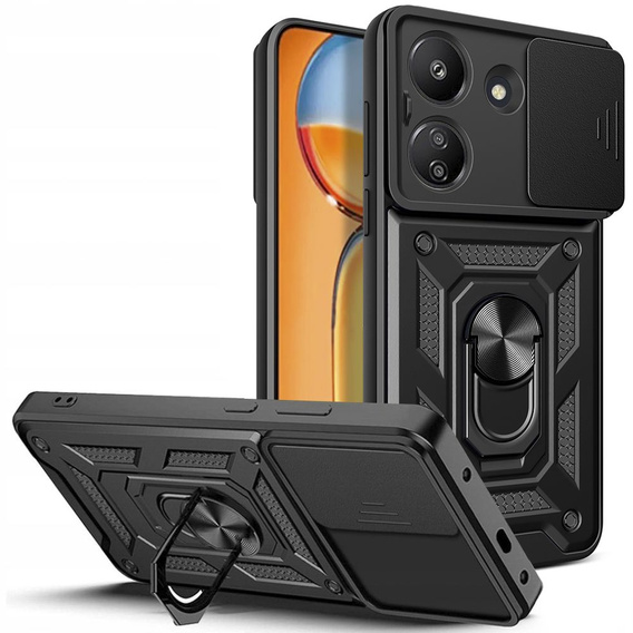 Pouzdro pro Xiaomi Redmi 13C / Poco C65, CamShield Slide, černé