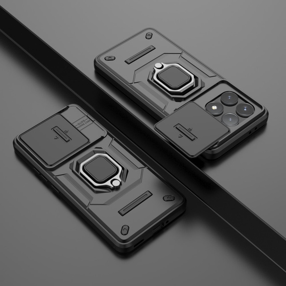 Pouzdro pro Xiaomi Poco F6 Pro, KickStand Camera Lens, černé