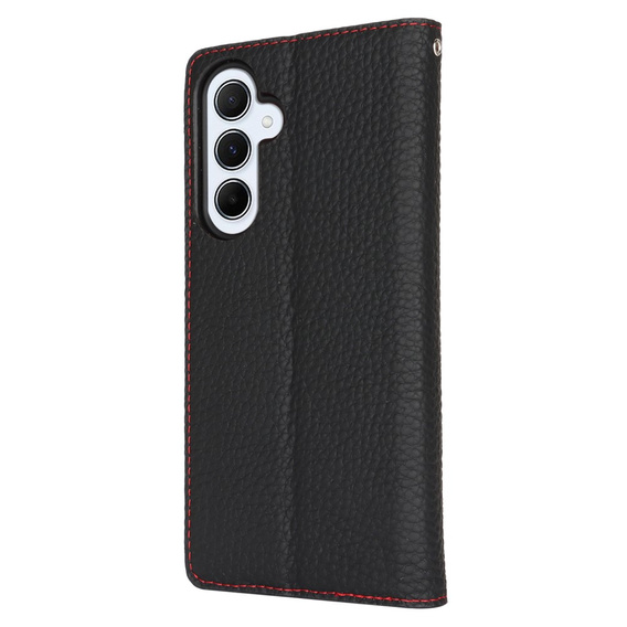 Klopové pouzdro pro Samsung Galaxy S24 FE, Litchi Skin Grain, černé