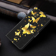 Klopové pouzdro pro Oppo A17, Wallet, Butterflies zlaté