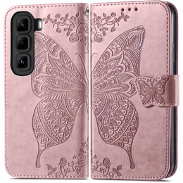 Klopové pouzdro pro Infinix Hot 50 4G, Butterfly, růžové rose gold
