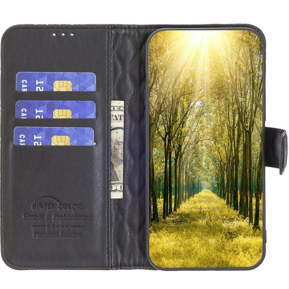 Klopové pouzdro pro Samsung Galaxy A05s, Wallet, BINFEN COLOR, černé