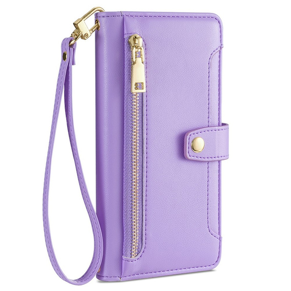 Klopové pouzdro pro Realme 11 Pro 5G / Pro+ 5G, Wallet Zipper Pocket, fialové