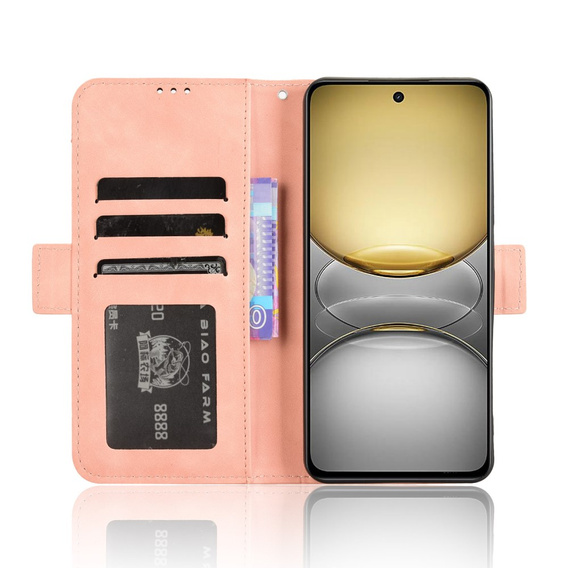 Klopové pouzdro pro Realme 14X / Realme C75, Card Slot, růžové