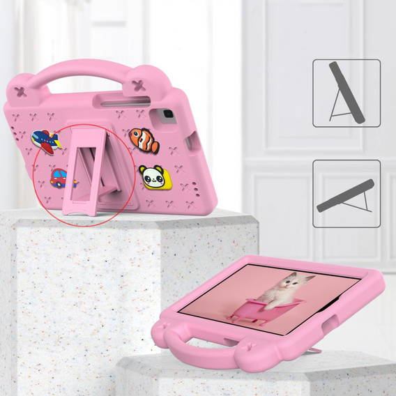 Dětské pouzdro pro Samsung Galaxy Tab A7 Lite 8.7 T220/T225, Cute Patterns, se stojánkem, růžové