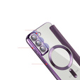 Klopové pouzdro pro Samsung Galaxy S22 5G, RFID Wallet MagSafe CamShield, fialové