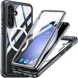 Pouzdro pro Samsung Galaxy S24, Shockproof, s fólií na displej, pro MagSafe, černé