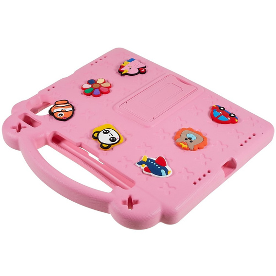 Dětské pouzdro pro Apple iPad Air 11" 6 gen. 2024, Cute Patterns, se stojánkem, růžové