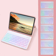 Pouzdro s podsvícenou bluetooth klávesnicí pro iPad 10.9 2022 (10 gen.), růžové