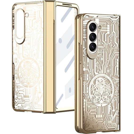 Pouzdro pro Samsung Galaxy Z Fold 5 5G, Mechanical Legend, zlaté
