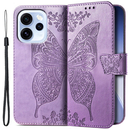 Pouzdro s klopou Butterfly pro Oppo Reno 15 Pro, fialové