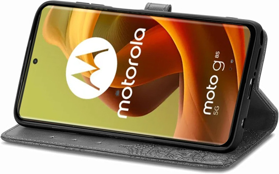Klopové pouzdro pro Motorola Moto G85, Mandala, šedé