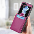 Pouzdro pro Samsung Galaxy Z Flip7 FE / Z Flip6, Card Slot Ring Case, fialové