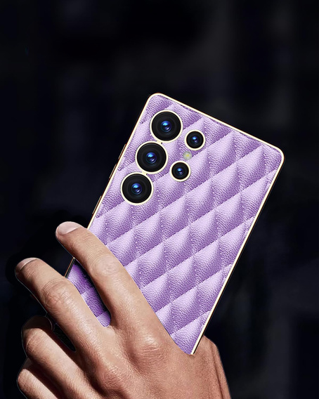 Pouzdro pro Samsung Galaxy S25 Ultra, Leather Rhombus, fialové