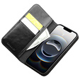 Flipové pouzdro pro Iphone 16E, QIALINO Leather Wallet, černé