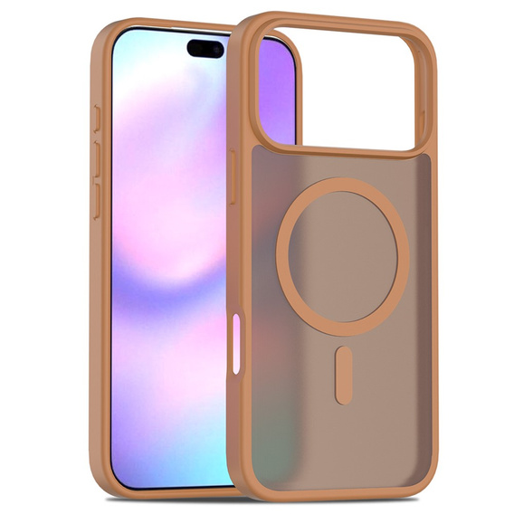 Matné pouzdro pro iPhone 17 Pro Max, pro MagSafe, průsvitně hnědé