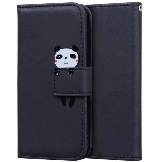 Klopové pouzdro pro Motorola Moto G22, Wallet Panda, černé