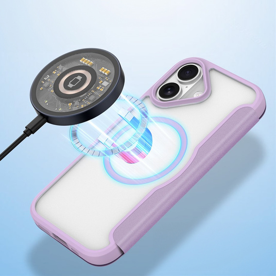 Pouzdro Dux Ducis pro iPhone 17, Skin X Pro, s klopou, pro MagSafe, fialové