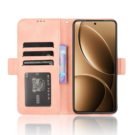 Klopové pouzdro pro Xiaomi Poco F7 Pro, Card Slot, růžové
