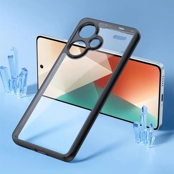 Pouzdro pro Xiaomi Redmi Note 13 Pro+, Fusion Hybrid, s ochranou fotoaparátu, transparentní / černé