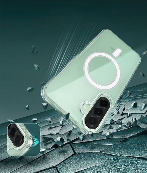Pouzdro pro Samsung Galaxy A56 5G, Dropproof MagSafe, průhledné + 9H tvrzené sklo