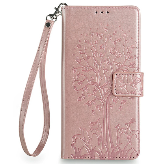 Klopové pouzdro pro Samsung Galaxy M15 5G, Tree, růžové