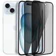 2x Tvrzené sklo pro iPhone 15 Plus, ERBORD Anti-Spy