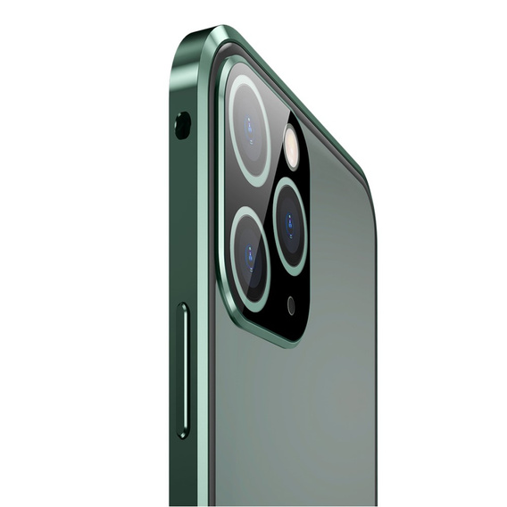 Pouzdro pro iPhone 11 Pro, Magnetic Dual Glass, zelené