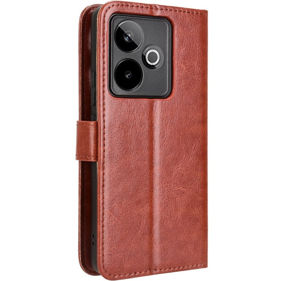 Klopové pouzdro pro Realme GT 7 / 7T, Crazy Horse Wallet, hnědé