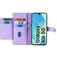 Klopové pouzdro pro Samsung Galaxy A16, Wallet Zipper Pocket, fialové