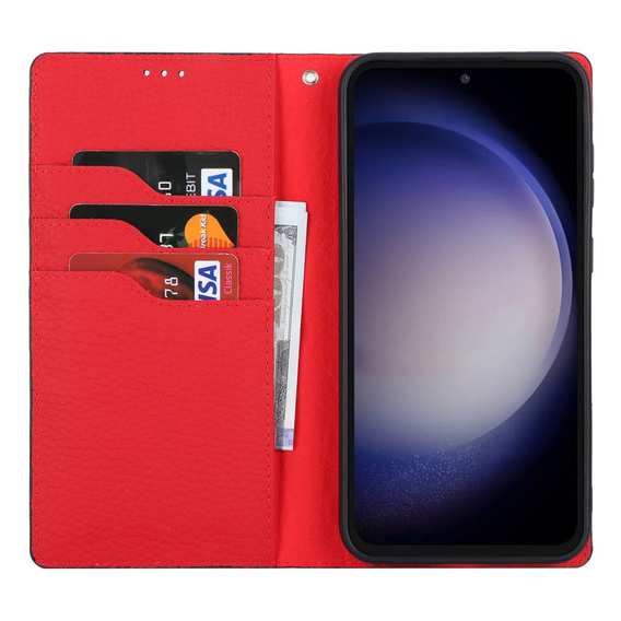 Klopové pouzdro pro Samsung Galaxy A25 5G, Litchi Skin Grain, černé