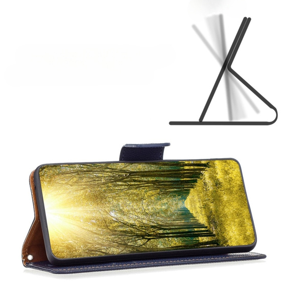 Klopové pouzdro pro Samsung Galaxy A54 5G, Wallet Litchi Magnet, námořnicky modré