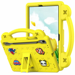 Dětské pouzdro pro Samsung Galaxy Tab S10 Lite / S10 FE / S9 FE, Cute Patterns, se stojánkem, žlutý