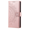 Klopové pouzdro pro Samsung Galaxy A35 5G, Mandala, růžové rose gold