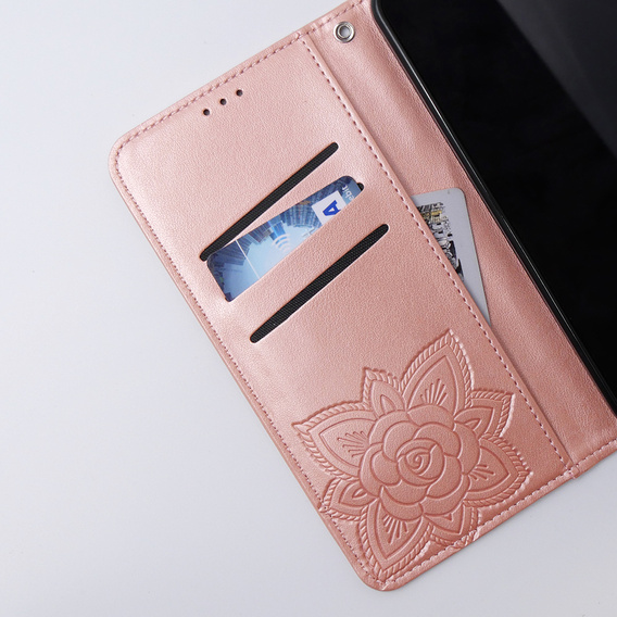 Klopové pouzdro pro Xiaomi 13T / 13T Pro, Butterfly, růžové rose gold