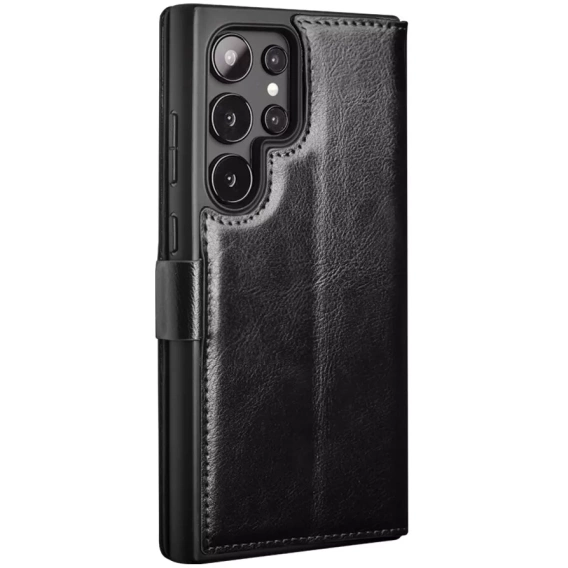 Flipové pouzdro pro Samsung Galaxy S25 Ultra, QIALINO Leather Wallet, černé